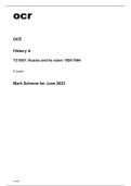 ocr A Level History A Y318-01 Mark Scheme June2023.
