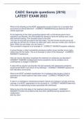 CADC Sample questions &lpar;2016&rpar; LATEST EXAM 2023