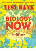 TEST BANK for Biology Now with Physiology 3rd Edition by  Anne Houtman, Megan Scudellari & Cindy Malone 