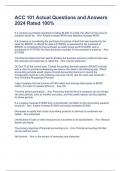 ACC 101 Actual Questions and Answers 2024 Rated 100&percnt;