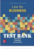 Test Bank For Law for Business 14th Edition By A. James Barnes