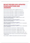 bundle for BCACP REVIEW 2023 UPDATED EXAM QUESTIONS AND ANSWERS