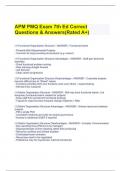  APM PMQ Exam 7th Ed Correct Questions & Answers(Rated A+)