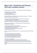 Macro Unit 1 Questions and Answers 2023 with complete solution
