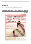 Test Bank - Perrys Maternal Child Nursing Care in Canada, 3rd Edition (Keenan-Lindsay, 2022), Chapter 1-55 | All Chapters