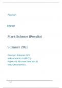 Pearson Edexcel GCE In Economics A (9EC0) Paper 03 Microeconomics & Macroeconomics marking scheme June 2023
