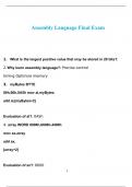 Assembly Language Final Exam Latest 2023 Solved Correctly