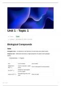 Unit 1 - Topic 1 Biological Compound