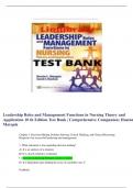 TEST BANK FOR LEADERSHIP ROLES AND MANAGEMENT FUNCTIONS AND NURSING 10TH EDITION MARQUIS HUSTON