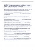 LUOA 7th grade science midterm exam 2023 with complete solution