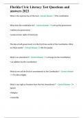 Florida Civic Literacy Exam &lpar;FCLE&rpar; Study Guide QUESTIONS AND ANSWERS 2023