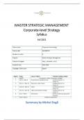 Corporate level strategy  - summary of all articles - by Michel Dagli