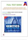 TEST BANK FOR CONCEPTS OF GENETICS&comma; 10TH EDITION &lpar;KLUG&sol;CUMMINGS&sol;SPENCER&sol;PALLADINO&rpar;