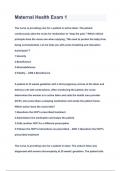 Maternal Health Exam 1 Questions & Answers 2023 &lpar;A&plus;GRADED 100&percnt;VERIFIED&rpar;