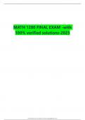  MATH 1280 FINAL EXAM -with 100% verified solutions-2023