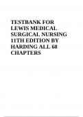 TEST BANK FOR LEWIS MEDICAL SURGICAL NURSING 11TH EDITION BY HARDING ALL 68 CHAPTERS