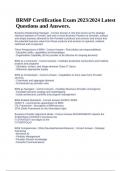 BRMP Certification Exam 2023&sol;2024 Latest Questions and Answers&period;