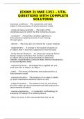 &lpar;EXAM 3&rpar; MAE 1351 &ndash; UTA- QUESTIONS WITH COMPLETE SOLUTIONS