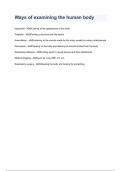 Ways of examining the human body graded A&plus;