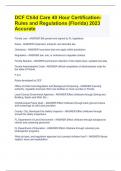 DCF Child Care 40 Hour Certification- Rules and Regulations &lpar;Florida&rpar; 2023 Accurate