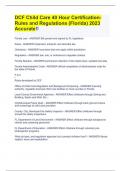 DCF Child Care 40 Hour Certification- Rules and Regulations &lpar;Florida&rpar; 2023 Accurate&excl;&excl;