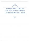 KAPLAN AND SADOCKS SYNOPSIS OF PSYCHIATRY 12TH EDITION TEST BANK