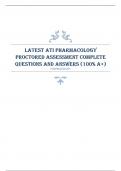 Latest ATI Pharmacology Proctored Assessment Complete Questions and Answers (100% A+) 