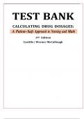 TEST BANK FOR CALCULATING DRUG DOSAGES: A Patient-Safe Approach to Nursing and Math 3RD  Edition Castillo | Werner-McCullough