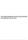 ATI Mental Health Proctored Exam 2023/2024 (70) Questions and Answers.