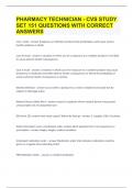 PHARMACY TECHNICIAN - CVS STUDY SET| 151 QUESTIONS WITH CORRECT ANSWERS|GUARANTEED SUCCESS