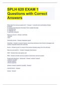 SPLH 620 EXAM 1 Questions with Correct Answers 
