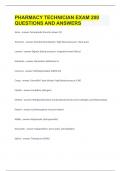 PHARMACY TECHNICIAN EXAM &vert;200 QUESTIONS AND ANSWERS&vert;GUARANTEED SUCCESS