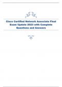 Cisco Certified Network Associate Final Exam Update 2023 with Complete Questions and Answers