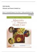 Test Bank - Maternity and Women’s Health Care, 11th Edition (Lowdermilk, 2016), Chapter 1-37 | All Chapters