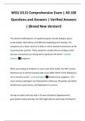 WGU D115 Comprehensive Exam | All 100 Questions and Answers | Verified Answers | (Brand New Version!)