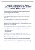 DOMAIN 1 WORKING IN THE DESIGN INDUSTRY POST ASSESSMENT 100&percnt; CORRECT SCORED EXAM SOLUTION