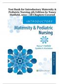 Test Bank for Introductory Maternity & Pediatric Nursing 5th Edition by Nancy Hatfield, 2021 | All Chapters Covered