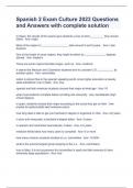 Spanish 2 Exam Culture 2023 Questions and Answers with complete solution