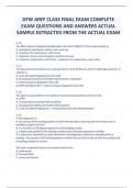DFW ARFF CLASS FINAL EXAM COMPLETE EXAM QUESTIONS AND ANSWERS ACTUAL SAMPLE EXTRACTED FROM THE ACTUAL EXAM