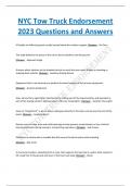 NYC Tow Truck Endorsement 2023 Questions and Answers