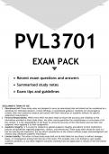 PVL3701 EXAM PACK 2023 - DISTINCTION GUARANTEED