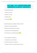 ACC 426 - CH 1 QUESTIONS AND ANSWERS ALREADY GRADED A