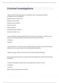 Criminal Investigations exam with correct answers