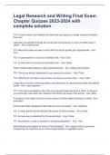 Legal Research and Writing Final Exam Chapter Quizzes 2023-2024 with complete solution