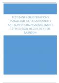 Test Bank for Operations Management, Sustainability and Supply Chain Management 12th Edition Heizer, Render, Munson.