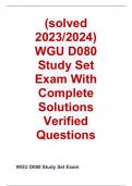 (solved 2023/2024) WGU D080 Study Set Exam With Complete Solutions Verified Questions