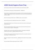 ADEX Dental Hygiene Exam Prep Questions and Answers with complete solution