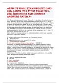 ABFM ITE FINAL EXAM UPDATED 2023- 2024 | ABFM ITE LATEST EXAM 2023- 2024 QUESTIONS AND CORRECT  ANSWERS RATED A+