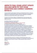 ABFM ITE FINAL EXAM LATEST UPDATE  2023-2024 ABFM ITE TEST EXAM  QUESTIONS AND CORRECT ANSWERS  RATED A+