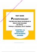 TEST BANK PATHOPHYSIOLOGY THE BIOLOGIC BASIS FOR DISEASE IN ADULTS AND CHILDREN 8th Edition BY Kathryn L. McCance, Sue E. Huether